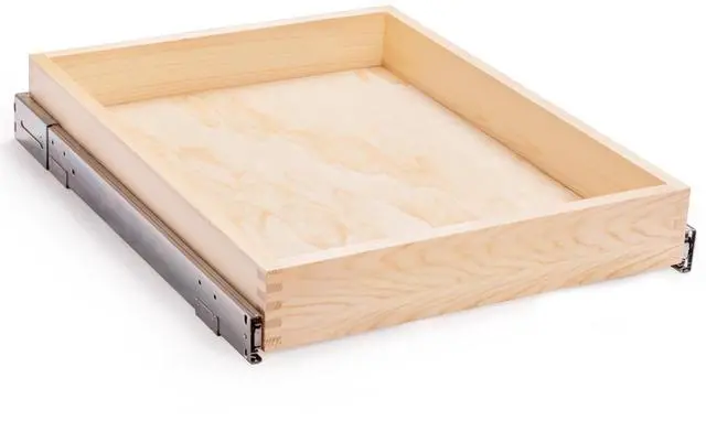 Main image of Mulush 26''W x 21''D x 3''H Pull Out Cabinet Drawer Soft Close Slide Out Wood Organizer for Kitchen, Finished, Bottom and Side Assembly (Wood Drawer Part Width is 25inch)
