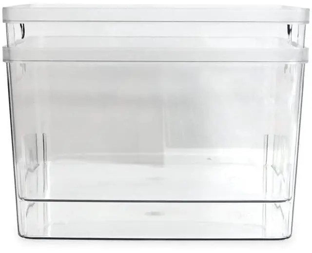 Alt view image 5 of 6 - Isaac Jacobs 2-Pack Extra-Large Clear Storage Bins (11.5 L x 14 W x 9 H) w/Cutout Handles, Plastic Organizer for Home, for Kitchen, Fridge, Pantry, BPA Free, Food Safe (2-Pack, Extra-Large)