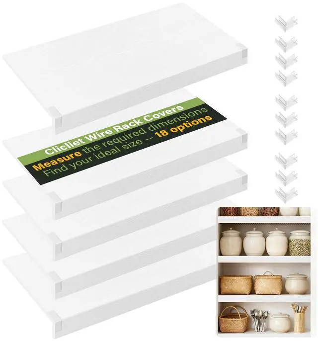 Main image of Wire Rack Covers for Shelves, 24*12 PVC inch Wires Shelf Cover, Shelfs Covers for Wire Shelving, Easy to cut Install Wires Shelf 0.31-inch Thick Moisture Durable Shelfs Liner for Kitchen, Pantry White