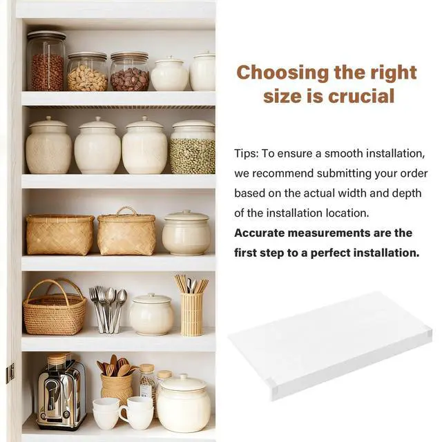 Alt view image 2 of 7 - Wire Rack Covers for Shelves, 24*12 PVC inch Wires Shelf Cover, Shelfs Covers for Wire Shelving, Easy to cut Install Wires Shelf 0.31-inch Thick Moisture Durable Shelfs Liner for Kitchen, Pantry White