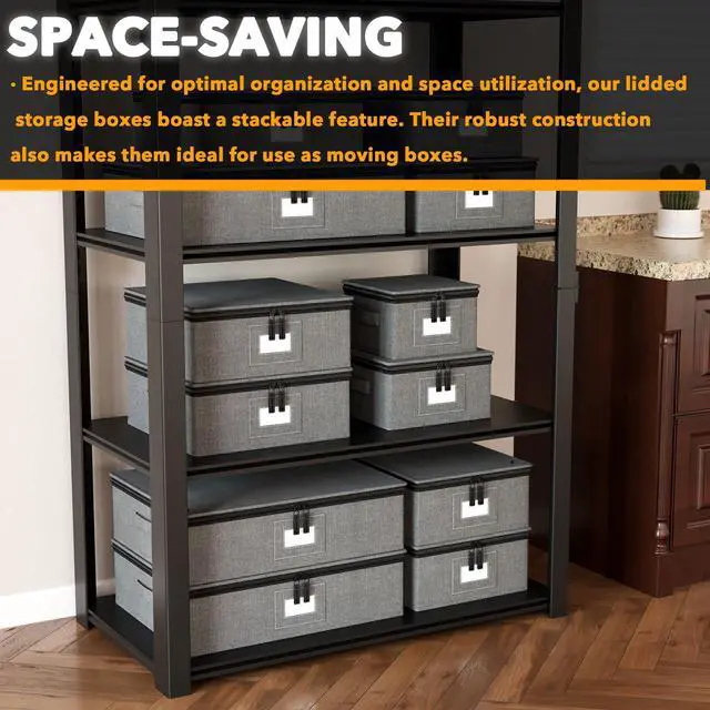 Alt view image 6 of 7 - SpaceAid China Storage Containers 6 Pack, Stackable Hard Shell Quilted Cases with Soft Plate Separators, Moving Supplies Packing Boxes for Dishes, Plates, Platters, Mugs, Cups (Grey)