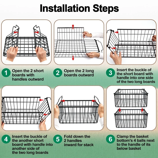 Alt view image 7 of 7 - Freezer Organizer Bins, 6 Pack Big Baskets for 5/ 7 Cu.FT Deep Freezer | Stackable Chest Freezer Organizer Bins, Foldable Baskets with Handles, Black Storage Container Baskets for Sort Frozen Meats