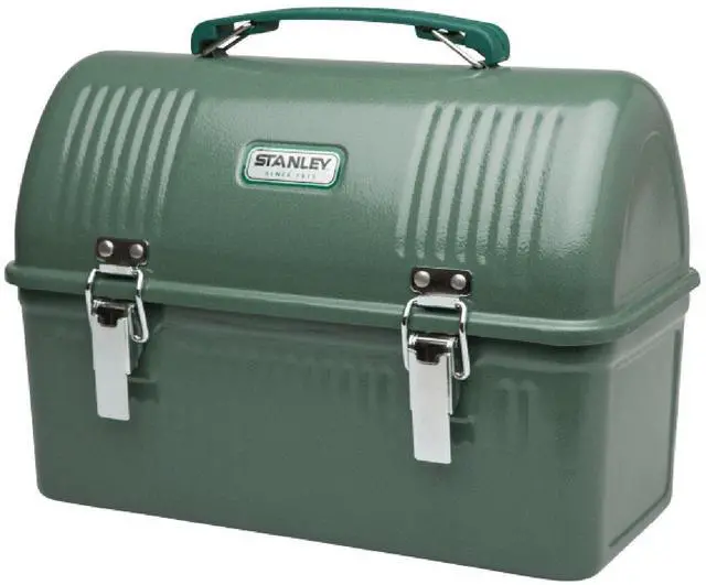 Main image of STANLEY Classic Lunch Box 10 qt | Vintage Metal Lunchbox | Durable Meal Container with Handle and Latch | Stores Food, Drinks, Thermos, Water Bottle | Hammertone Green
