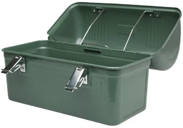 Alt view image 4 of 7 - STANLEY Classic Lunch Box 10 qt | Vintage Metal Lunchbox | Durable Meal Container with Handle and Latch | Stores Food, Drinks, Thermos, Water Bottle | Hammertone Green