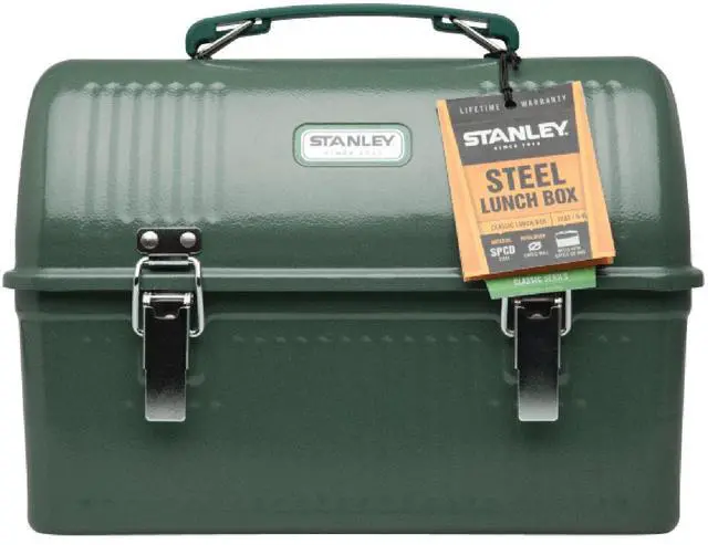 Alt view image 5 of 7 - STANLEY Classic Lunch Box 10 qt | Vintage Metal Lunchbox | Durable Meal Container with Handle and Latch | Stores Food, Drinks, Thermos, Water Bottle | Hammertone Green