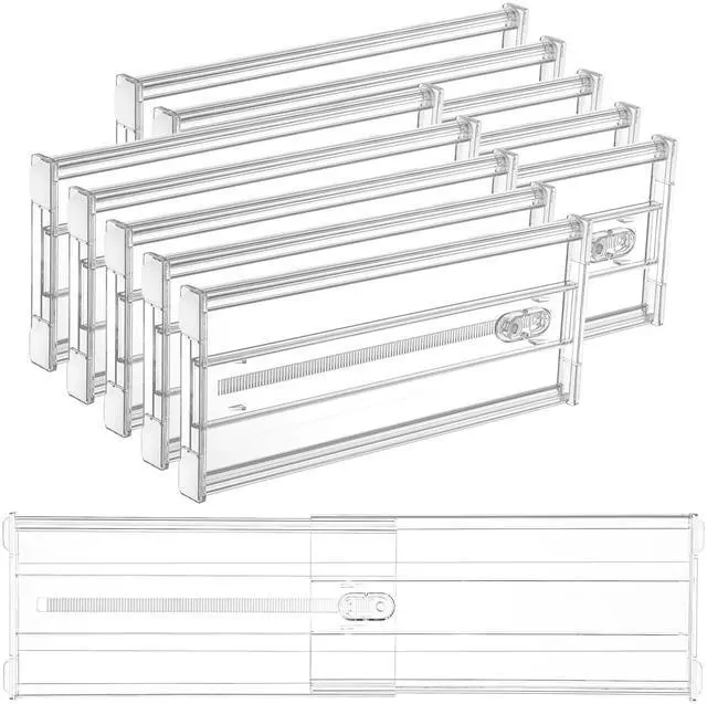Main image of Vtopmart 10 Pack 6" Tall Upgrade Drawer Dividers for Big and Deep Drawer, 12.8"-22.3" Adjustable Expandable Dresser Drawer Organizer, Clear Plastic Separators for Dresser, Baby Supplies, Kitchenware