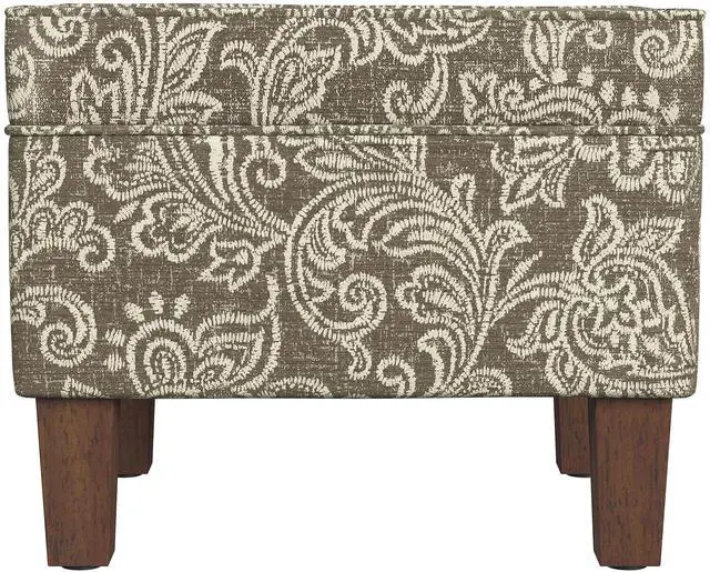 Main image of Spatial Order Home Decor | Dinah Collection Modern Storage Ottoman | Ottoman with Storage for Living Room & Bedroom(Brown Jacobean Print)
