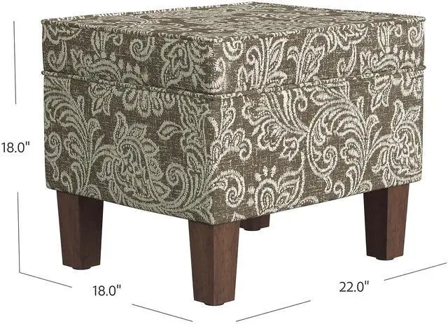 Alt view image 6 of 6 - Spatial Order Home Decor | Dinah Collection Modern Storage Ottoman | Ottoman with Storage for Living Room & Bedroom(Brown Jacobean Print)