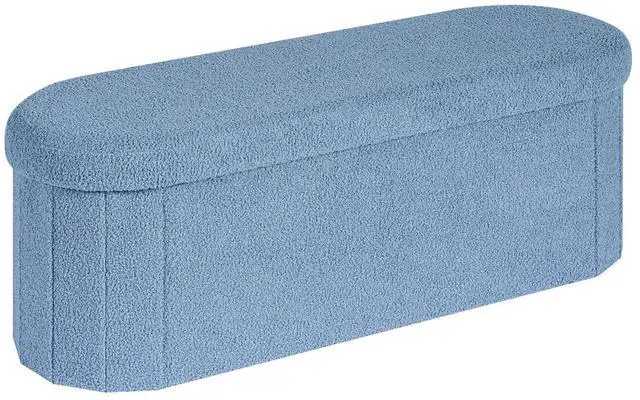 Main image of PINPLUS Storage Ottoman Bench Tufted Folding Ottomans Bench Foot Rest, Chest Box Velvet Bench with Storage 43"" x15 x15 (Blue)