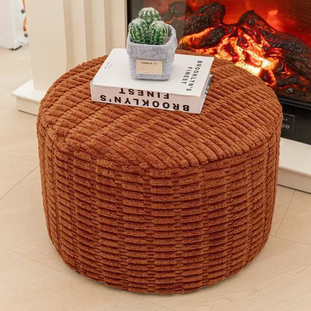 Main image of Asuprui Pouf Ottoman Round Ottoman Foot Rest Foot Stool Poufs for Living Room Bean Bag Chair Floor Pouf Storage Solution or Wedding