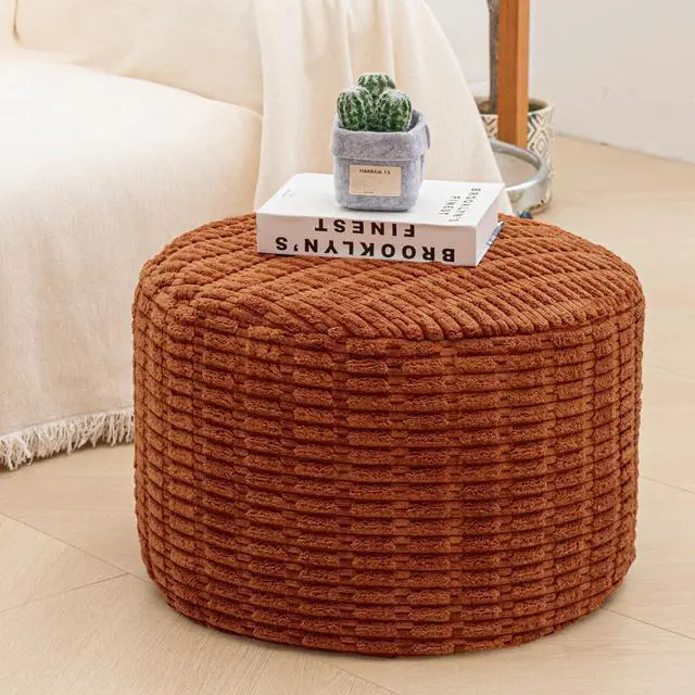Alt view image 4 of 7 - Asuprui Pouf Ottoman Round Ottoman Foot Rest Foot Stool Poufs for Living Room Bean Bag Chair Floor Pouf Storage Solution or Wedding