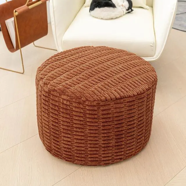 Alt view image 7 of 7 - Asuprui Pouf Ottoman Round Ottoman Foot Rest Foot Stool Poufs for Living Room Bean Bag Chair Floor Pouf Storage Solution or Wedding