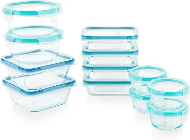 Main image of Snapware Glass Total Solutions (12-Pack) Food Storage Containers Set, (1, 2 & 4 Cup), Airtight & Leakproof Plastic Locking BPA-Free Lids, Freezer Dishwasher Microwave Safe