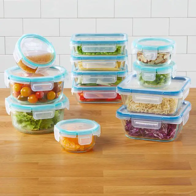 Alt view image 2 of 5 - Snapware Glass Total Solutions (12-Pack) Food Storage Containers Set, (1, 2 & 4 Cup), Airtight & Leakproof Plastic Locking BPA-Free Lids, Freezer Dishwasher Microwave Safe