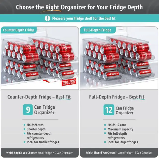 Alt view image 4 of 7 - Soda Can Organizer for Refrigerator Stackable Can Dispenser with Lid for Fridge, Pantry, or Freezer Holds 12 Cans Each, BPA-Free Clear Drink Organizer (4-Pack)