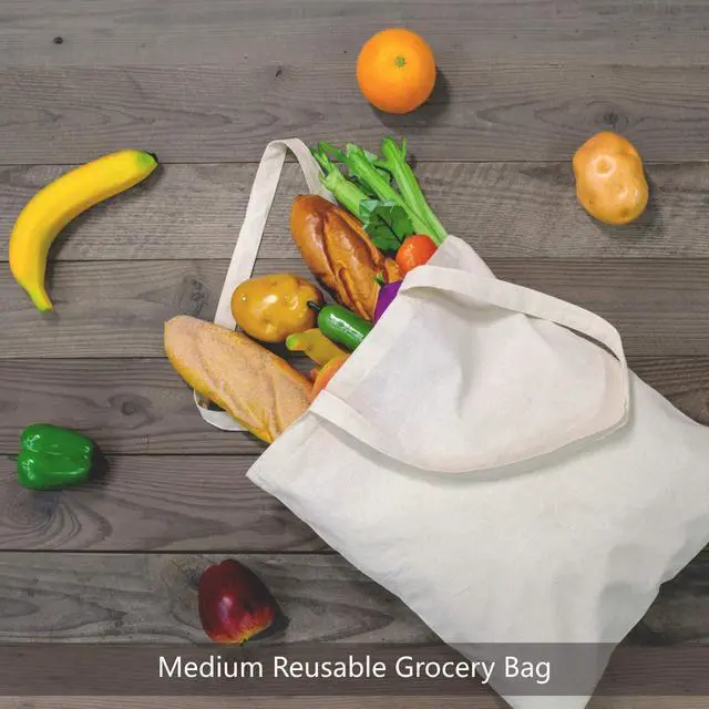 Alt view image 4 of 7 - TOPDesign 48-Pack Economical 16"x15" Cotton Tote Bags, Lightweight Medium Reusable Grocery Shopping Cloth Bags, Suitable for DIY, Advertising, Promotion, Gift, Activity