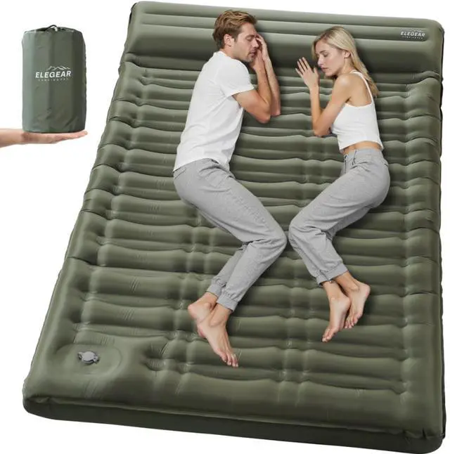 Main image of Elegear CumbreX Double Sleeping Pad for Camping, 5.5" Ultra-Thick Inflatable Camping Sleeping Pad 2 Person with Built-in Foot Pump, Portable Camping Sleeping Mat for Backpacking Hiking Tent, Full