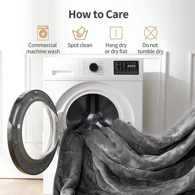 Alt view image 7 of 7 - Uttermara Weighted Blankets for Adults Queen Size, 15lbs 60x80 inches Blanket with Soft Warm Plush Sherpa Fleece, Washable Thick Heavy Throw for Sleeping and Calming, Grey