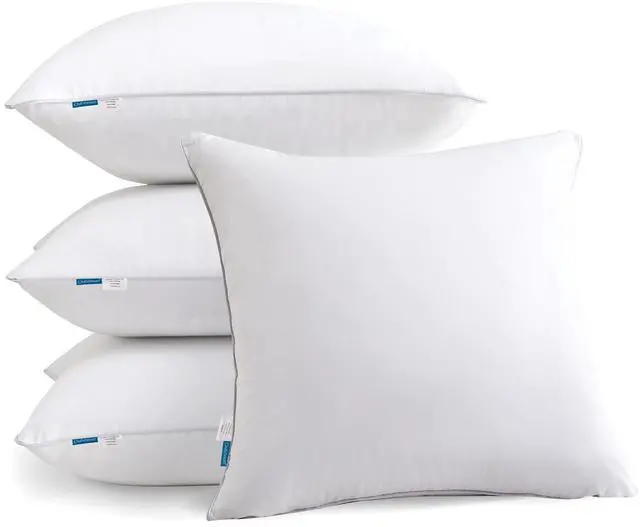 Main image of Oubonun 20"x20" Pillow Inserts (Set of 4) - 100% Cotton Cover, Square Throw Pillow Inserts for Couch, Sofa, Bed - Decorative 20 Inch White Pillow Inserts