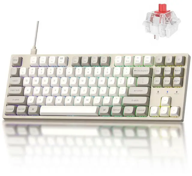 Main image of Keychron C1 Pro 8K QMK Wired Custom Mechanical Keyboard, TKL Layout Launcher Support with Hot-Swappable Super Red Switch, PBT Keycaps Compatible for Mac Windows Linux