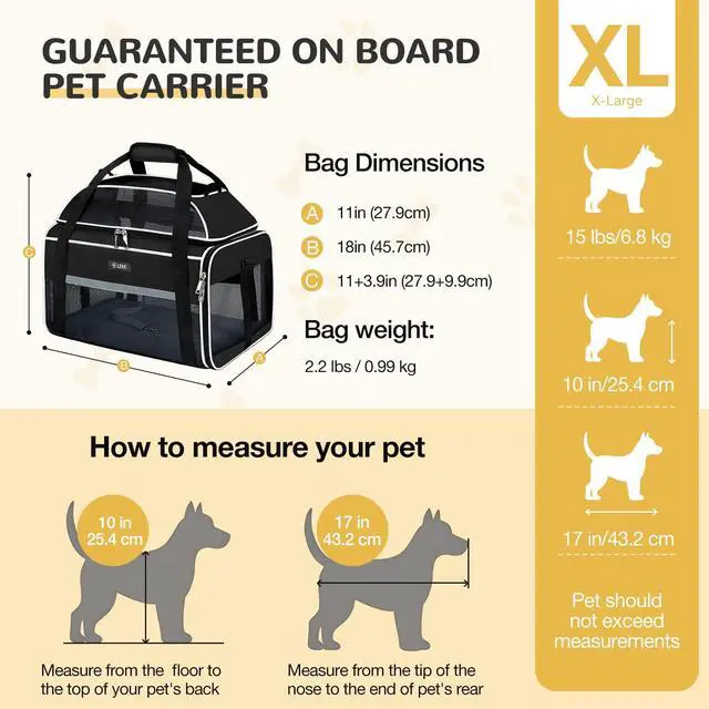 Alt view image 3 of 7 - Lekereise Top-Expandable Pet Carrier 18x11x11Inch Delta American United Airline Approved Soft Sided Underseat to 15lbs Travel Carriers for Small Dogs Cats with Locking Safety Zippers Anti-Scratch Mesh
