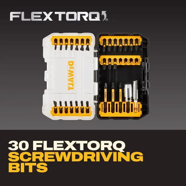 Alt view image 3 of 7 - DEWALT Screwdriver Bit Set, 100 Pc Impact Driver Bit Set with Drill Bits, Magnetic Holder and Nut Drivers, FlexTorq Impact Ready, ToughCase Included (DWA2FTS100)