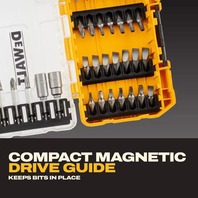 Alt view image 6 of 7 - DEWALT Screwdriver Bit Set, 100 Pc Impact Driver Bit Set with Drill Bits, Magnetic Holder and Nut Drivers, FlexTorq Impact Ready, ToughCase Included (DWA2FTS100)