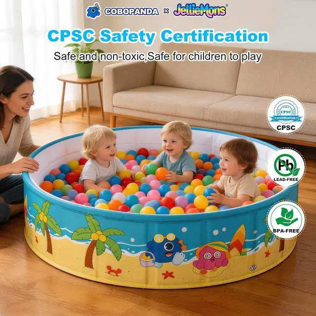 Alt view image 6 of 7 - Foldable Swimming Pool for Kids 78.7"x17.7" Hard Plastic Portable Dog Pool Anti-Slip Collapsible Large Kiddie Pool Indoor Outdoor Backyard (JellieMons 79'')