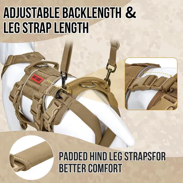 Alt view image 4 of 7 - OneTigris Breathable Dog Lift Harness for Large Medium Sized Dogs, Dog Sing for Large Dogs Hind Leg Support, Dog Hip Support Brace Front Leg Vrace