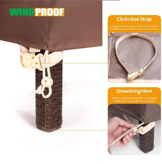 Alt view image 6 of 7 - F&J Outdoors Patio Chair Covers Waterproof Outdoor Deep Seat Chair Cover, 35" W x 39" D x 36" H, 2Pack