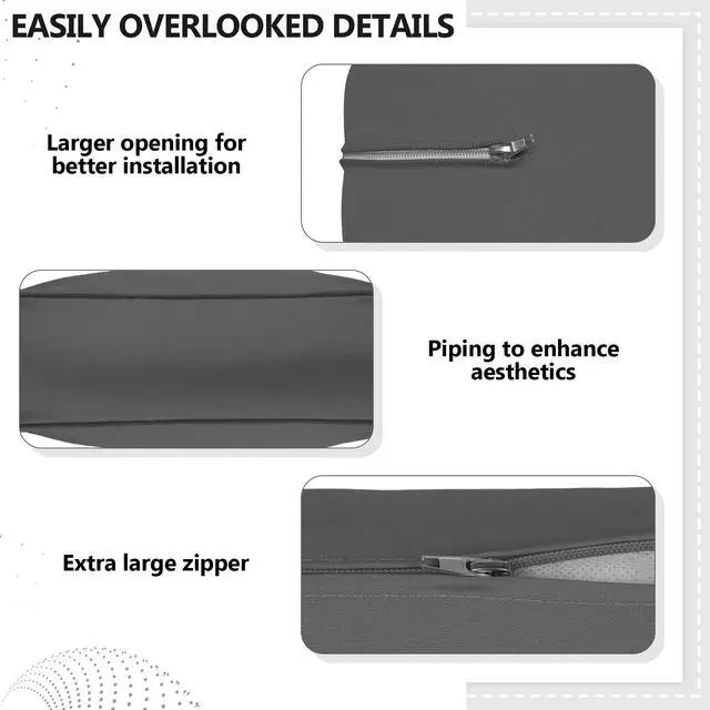 Alt view image 6 of 7 - Cethytirko 14 Piece Outdoor Patio Waterproof Cushion Covers, Fits 6-Seat Wicker Rattan Sectional Couch Chair Furniture Cover Replacement Set - Fade-Resistant Patio Cushion Covers with Zipper