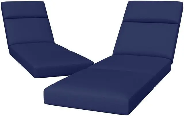 Main image of 2 Pcs Chaise Lounge Cushions Outdoor, 72 x 21 x 4 Inch Lounge Chair Cushions for Outdoor Furniture - Waterproof Lounge Patio Replacement Cushion, 4In Fade-Resistant ThickPatio Chaise Lounge Cushion