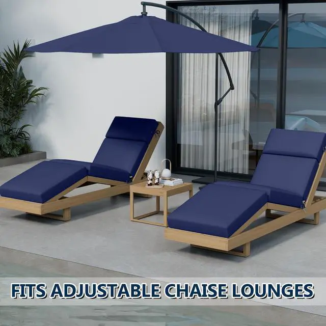 Alt view image 7 of 7 - 2 Pcs Chaise Lounge Cushions Outdoor, 72 x 21 x 4 Inch Lounge Chair Cushions for Outdoor Furniture - Waterproof Lounge Patio Replacement Cushion, 4In Fade-Resistant ThickPatio Chaise Lounge Cushion