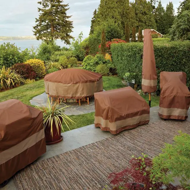 Alt view image 6 of 7 - DUCKCOVERS Ultimate Waterproof Rectangular/Oval Patio Table with Chairs Cover, 107 Inch