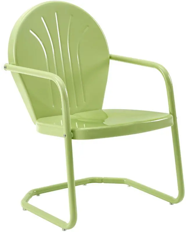 Main image of Crosley Furniture Griffith Outdoor Chair, Retro Metal Patio Chairs for Dining, Porch, Deck, Balcony, Key Lime