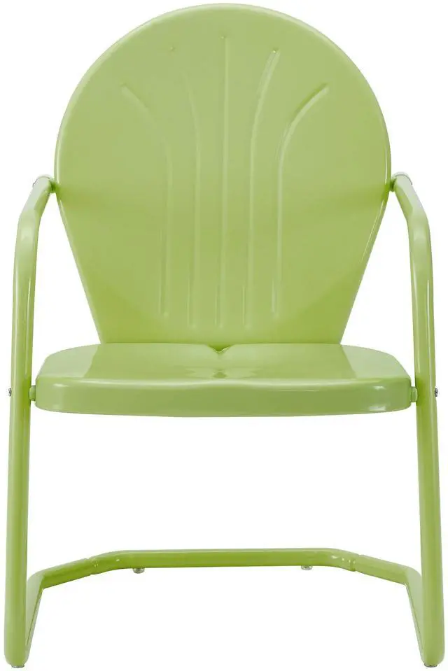 Alt view image 2 of 7 - Crosley Furniture Griffith Outdoor Chair, Retro Metal Patio Chairs for Dining, Porch, Deck, Balcony, Key Lime