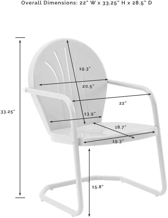 Alt view image 4 of 7 - Crosley Furniture Griffith Outdoor Chair, Retro Metal Patio Chairs for Dining, Porch, Deck, Balcony, Key Lime