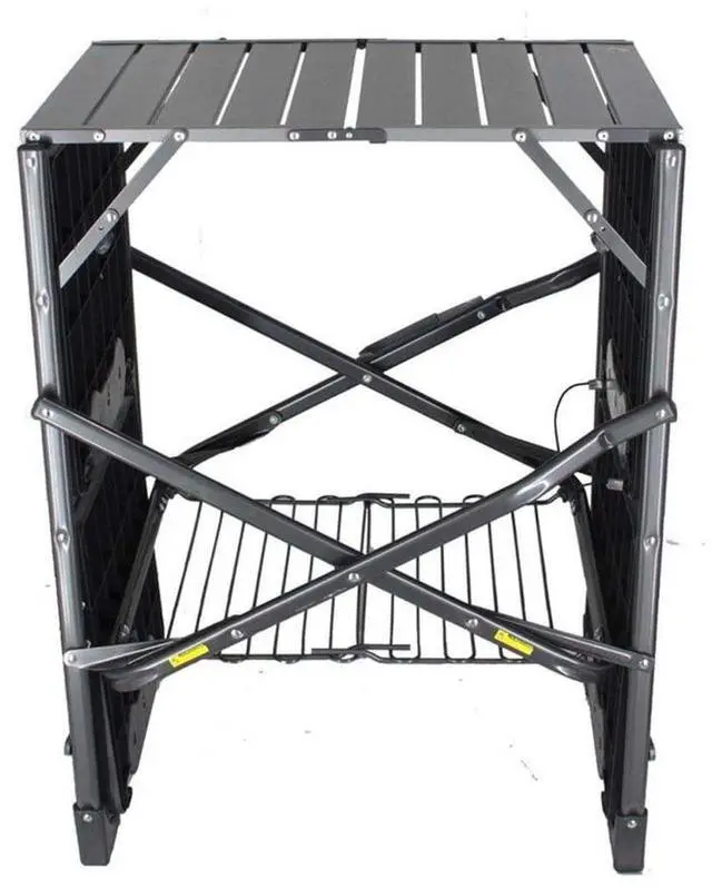 Alt view image 3 of 7 - GCI OUTDOOR Slim-Fold Cook Station | Portable Folding Kitchen Table with a Heat Resistant Tabletop, 4 Side Tables & Storage Rack, Perfect for Picnics & Camping Trips