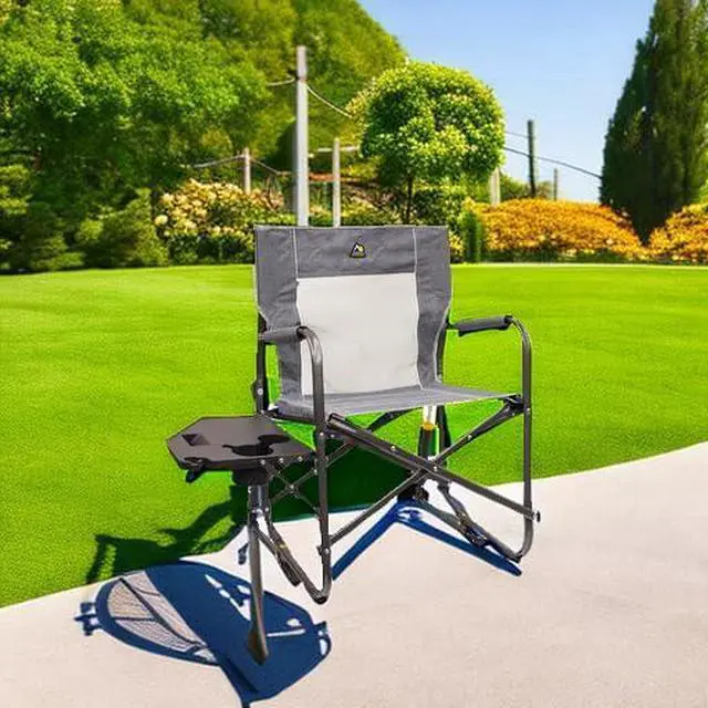 Alt view image 5 of 7 - GCI Outdoor Freestyle Rocker Portable Folding Rocking Chair, Outdoor Camping Chair with Side Table