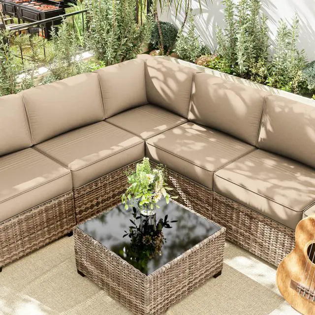 Alt view image 6 of 7 - Snubbull 14 Pcs Outdoor Cushion Slipcovers Outdoor Patio Cushion Covers Replacement Waterproof with Zipper for Outdoor Furniture, Patio Sofa Couch 3 Sizes, Covers Only