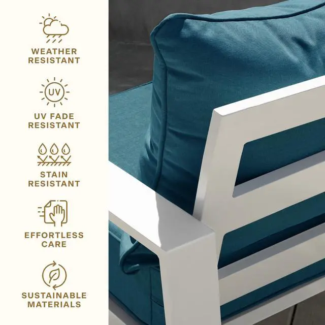 Alt view image 5 of 7 - Honeycomb Outdoor Heritage Deep Seat, 24 x 23, Stripe Poolside Chair Cushion with Removable Cover, for Patio Furniture
