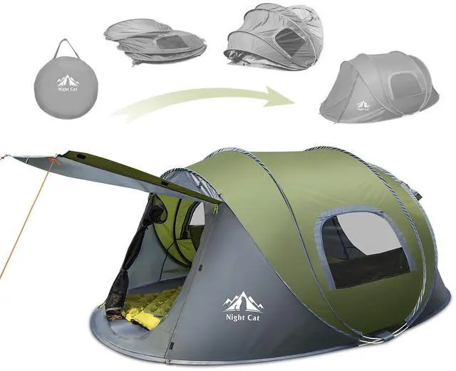 Main image of Night Cat Pop-up Camping Tent: 2 Person Tent Waterproof Instant Easy Setup Family Tent
