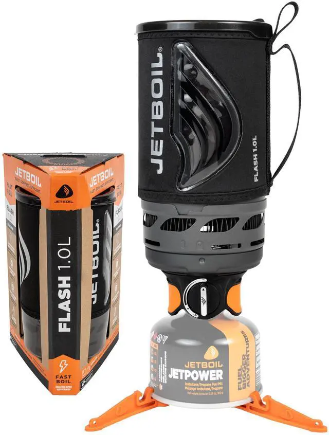 Main image of Jetboil Flash 1.0L Portable Fast Boil Stove for Camping and Backpacking with 1-Step Auto Ignition, Propane/Isobutane Burner with Cooking Cup, Carbon