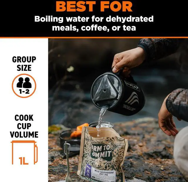Alt view image 3 of 7 - Jetboil Flash 1.0L Portable Fast Boil Stove for Camping and Backpacking with 1-Step Auto Ignition, Propane/Isobutane Burner with Cooking Cup, Carbon