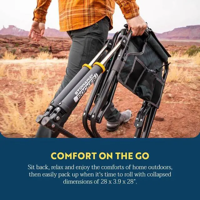 Alt view image 5 of 6 - GCI Outdoor Stowaway Rocker - Hunter Topo