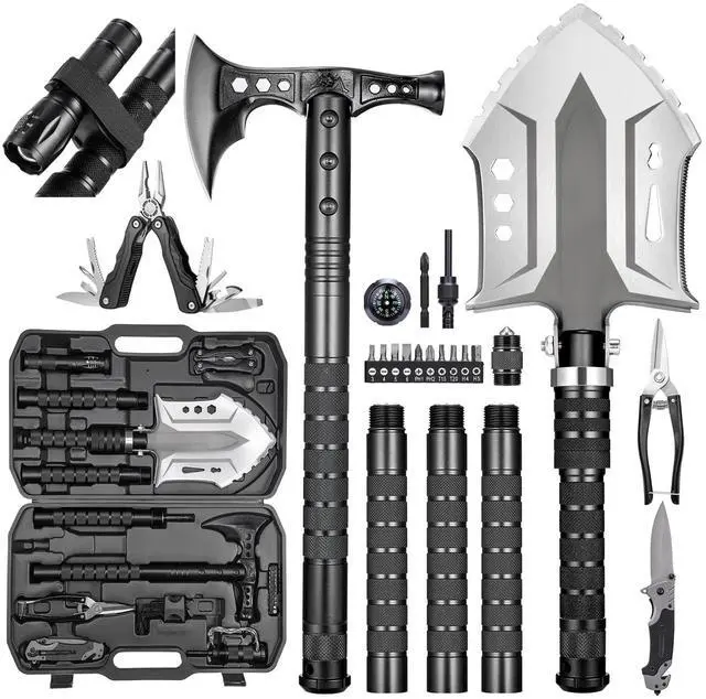 Main image of Camping Shovel Axe Outdoor Survival Shovel Set with High Carbon Steel Camping Gear for Men Outdoor Caming Hiking Backpacking Emergency