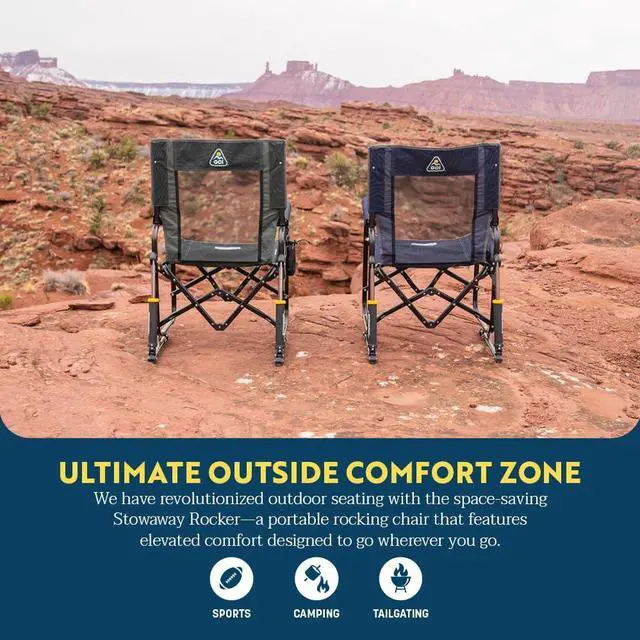 Alt view image 2 of 6 - GCI Outdoor Stowaway Rocker - Hunter Topo