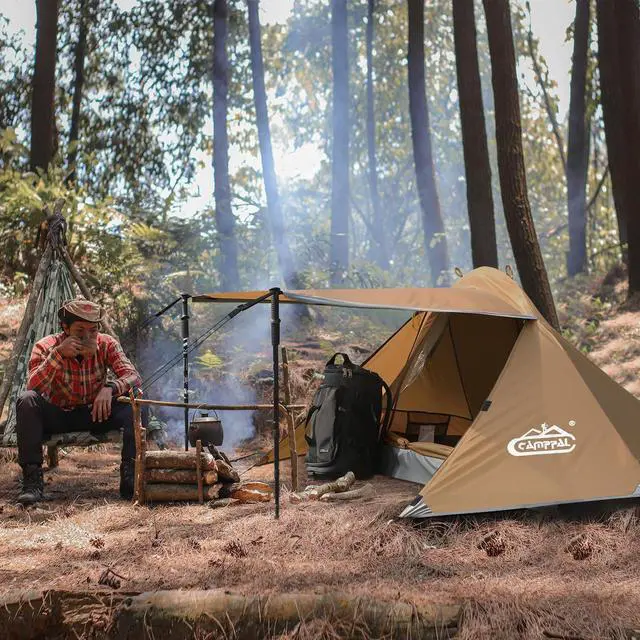 Alt view image 6 of 7 - camppal 1 Person Tent for Camping Hiking Mountain Hunting Backpacking Tents 4 Season Resistance to Windproof Rainproof and Waterproof