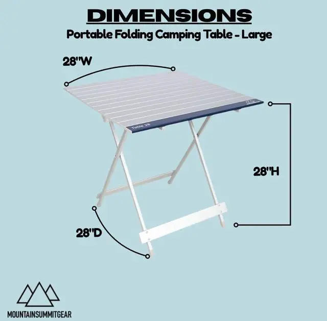 Alt view image 4 of 6 - MOUNTAIN SUMMIT GEAR Portable Folding Camping Table 4 Sizes - Micro, Small, Standard & Large | Lightweight Aluminum Outdoor Camp Table for Camping, Picnic, Beach, Kitchen (Large Table)