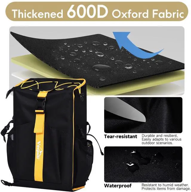 Alt view image 4 of 7 - Vocpuli Camping Backpack - Aviation Aluminum Table Frame + 2 Folding Camping Chairs,+ Convertible Backpack Tabletop, Quick Setup&Portable,Camping Gear,Gifts for Camping, Picnic, Beach (Black)